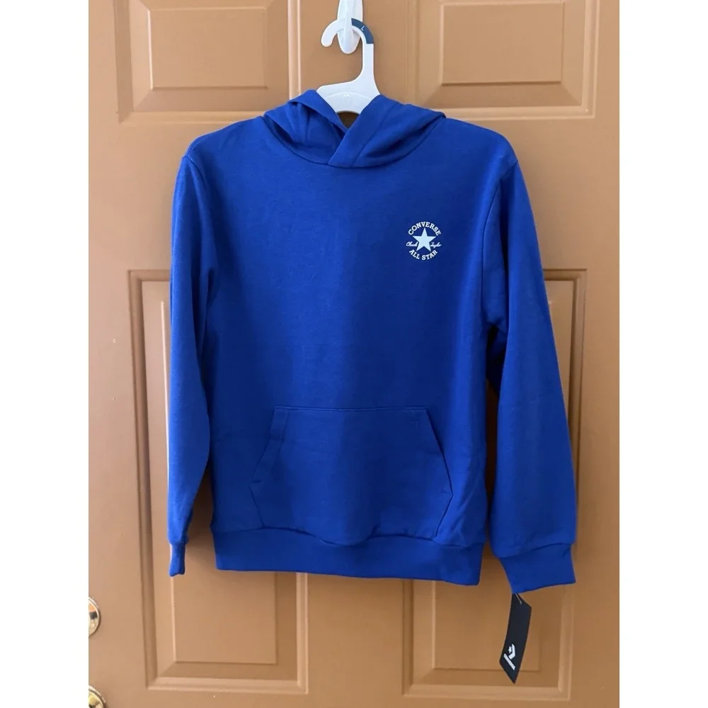 NEW Boy's Converse Ultimate Essentials Youth Hoodie Converse Blue Sz L NWT